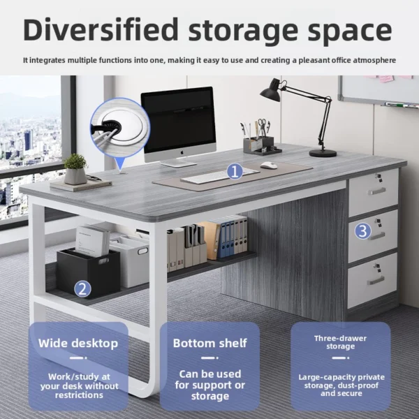 Modern Office Desk with Drawers
