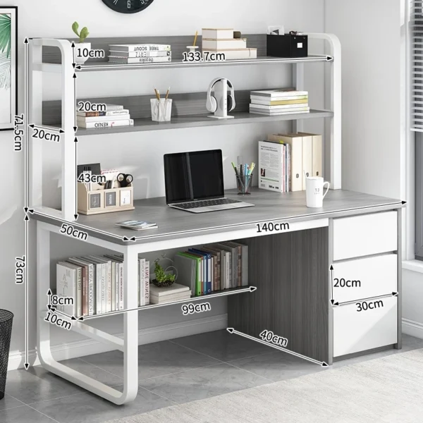 cn-11134207-820l4-msdzomfhips5d3.webp Computer Desk and Bookshelf Combo L140cm W50cm H73cm