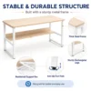 Modern Wooden Study Desk with Bookshelf