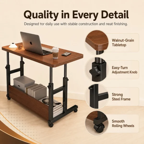 Movable Adjustable Bedside Laptop Table
