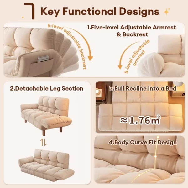 Folding Sofa Bed 2/3 Seater