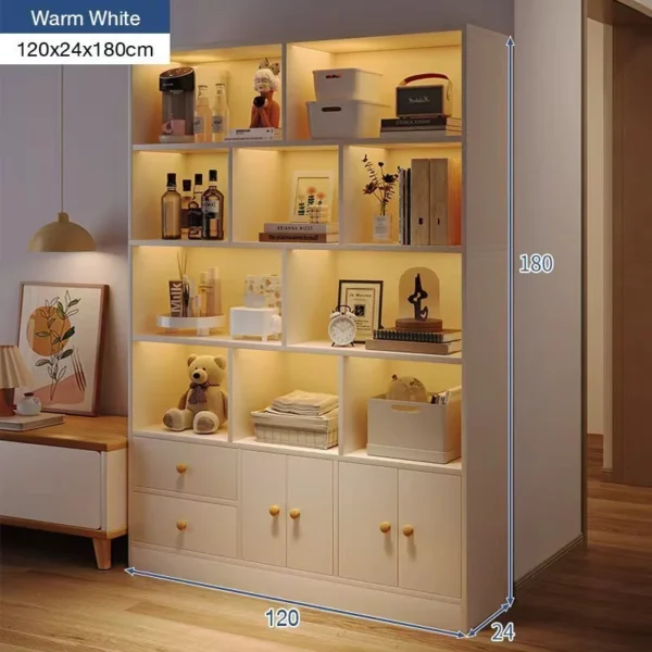 my-11134207-820lf-me9fgn21j6di63.webp Wooden Storage Cabinet With Drawers L120cm W24cm H180cm