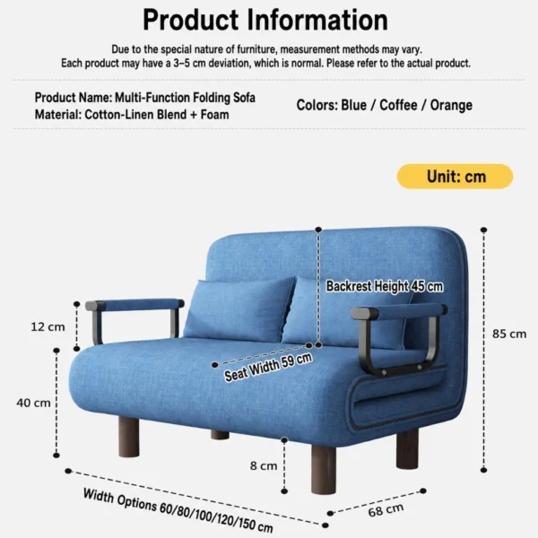 Folding Sofa Bed 1/2/3 Seater