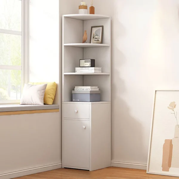 Solid Wood Corner Cabinet With Drawer