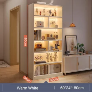 sg-11134201-7rave-maxqday3g3qhe0.webp 6 Tier Bookshelf Display Cabinet L60cm W24cm H180cm