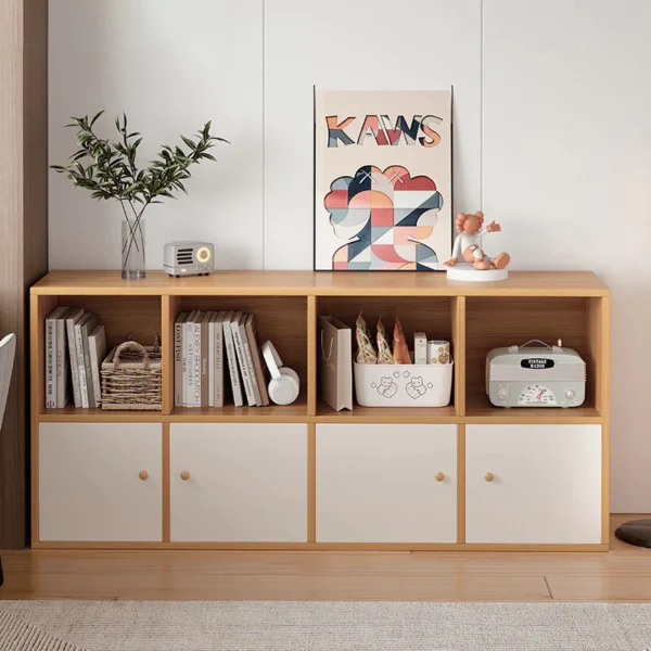 Wooden Two Tone Bookcase Cabinet